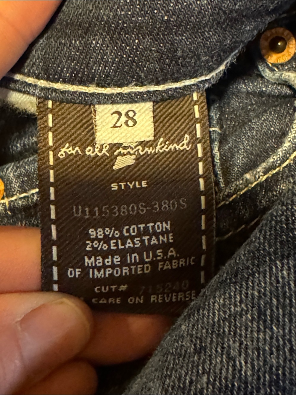 7 For All Mankind Women’s Boot Cut Jeans - Dark Blue - Picture 3 of 4